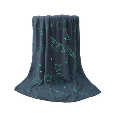 China 2021 wholesale glow in dark throw blankets for winter soft flannel fleece blanket for sale