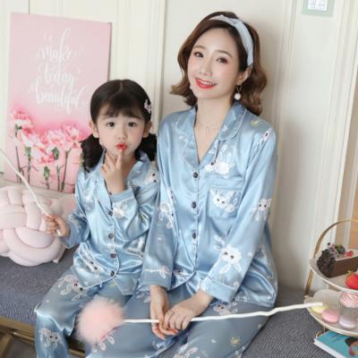 China Popular Mommy and Me sleepwear set Satin Silk Sets for sale