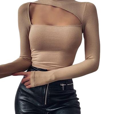 China Sexy Cute Sprint Summer Long sleeve crop ribbed tops women for sale