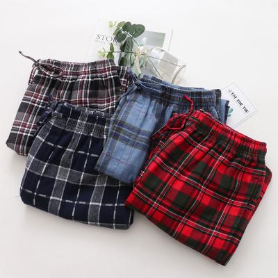 China Stock Classic Plaid Print sleeping pants Bottoms cotton comfortable Sleep pants men for sale