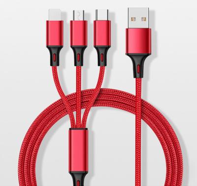 China 3 in 1 Multifunctional Charging Cable USB Charging 3 in 1 Fast Charging Data Cable for iPhone, Android Type-C for sale