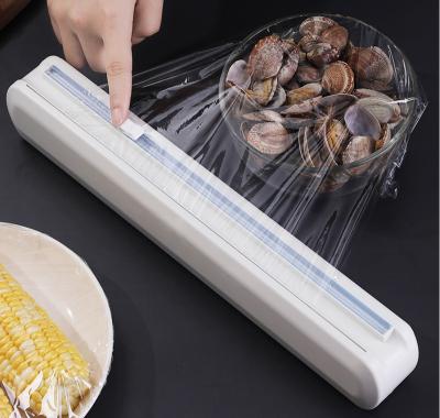 China Easy To Handle Kitchen Food Plastic Wrap Cling Dispenser And Film Press Slide Cutter for sale