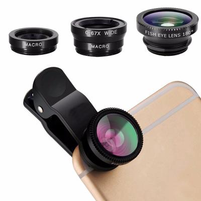 China Portable and Detachable Hot Clip on 3 in 1 Kit Cell Phone Mobile Camera Lens for iphone 7 for sale