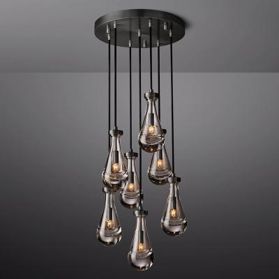 China Modern Crystal Ceiling Chandelier Round Modern Raindrop Chandelier for Living Room Bedroom Kitchen for sale