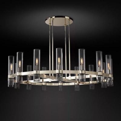 China Renata Round Modern Chandelier Hanging Lamp Modern Glass Chandelier K9 Lighting Suspension Design for sale