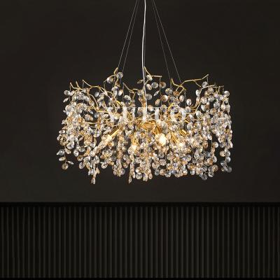 China Modern Italian Branch Crystal Chandelier Modern Hotel Room Creative Hanging Lamp for sale