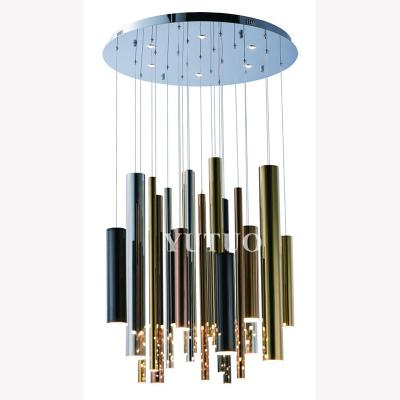 China Modern Art Dining Bar Cylindrical Metal Chandelier Indoor Led Katchy Pendant Lamp for sale