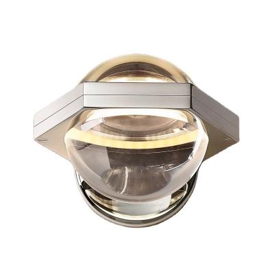 China Modern Vintage Glass Wall Lamp Home Lamp Led Polished Nickel Wall Lamp for sale