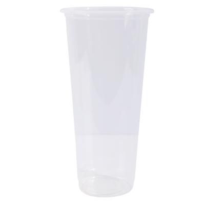 China High temperature and low temperature resistance bubble tea cup 16oz 24oz 500ml 700ml single transparent plastic cup for sale