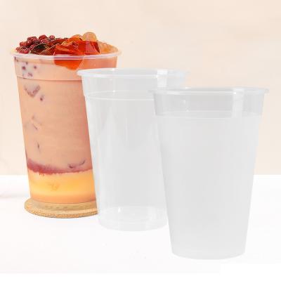 China Disposable bubble tea cup milk tea coffee cups high temperature and low temperature resistance bubble tea cups pp plastic cup 32 oz for sale