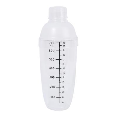 China PC Viable Resin Plastic Tool Bar Shaker 700ml Mixed Drinks Juice Cocktail Shaker for sale