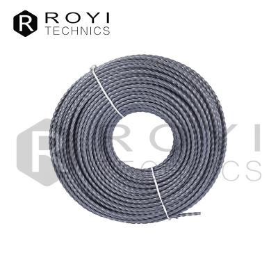 China 3.0 Line Hemp Silver Gray Imported Material Playing Straw 2-Stroke ROYI Brush Cutter Trimmer Rope for sale