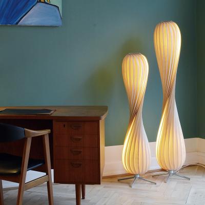 China Modern Handwoven Wooden Decorative Interior Design Lighting Floor Lamp Home Incandescent Energy Saving Newly For Living Room for sale