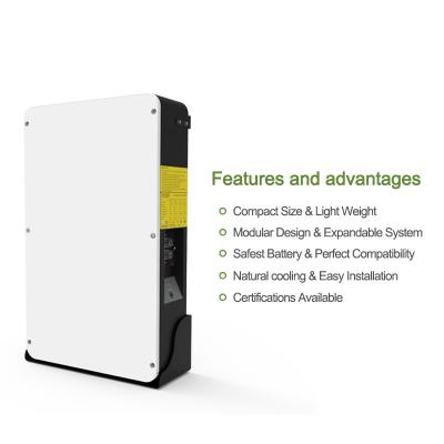 China Wall Mounted 48V 100AH 5KWh Lithium Ion Phosphate Battery For Home Energy Storage 10 Years' Warranty for sale