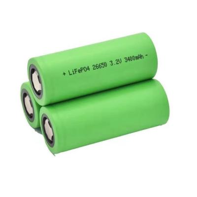 China Low Temperature -30℃ With 90% Efficiency Cylindrical LiFePO4 Lithium Battery Cell 26650 3.2V 3400mah for sale