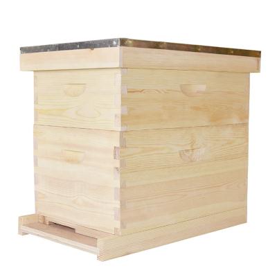 China Customized Two Or Three Layer Langstroth Fir Or Pine Wooden Beekeeping Beehive Box for sale