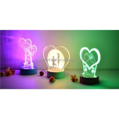 중국 2017 hot creative USB customization 3D table lamp battery 3d table lamp battery 3d night light 판매용