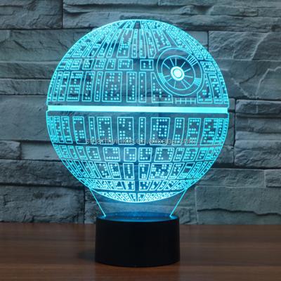 China Colorful USB Death Star LED Table Lamp Lighting Best Gifts 2017 New Products Sales Promotion 3d Led Night Light for sale