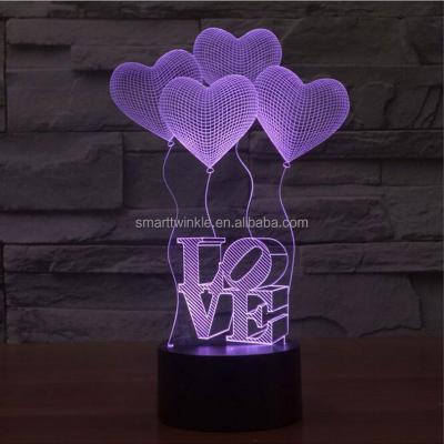 중국 Usb lamp led 3d creative new products 2017 led night lamp fashion 3d high quality night light 판매용