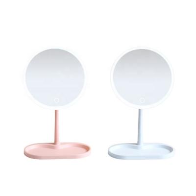 중국 Modern Hot Selling USB Rechargeable LED Desk Mirror in Student Dormitory Girl Portable Lamp Mirror 판매용