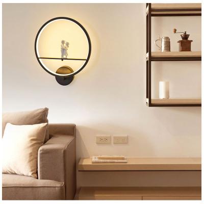 China Modern Indoor LED Living Room 19W Ceiling Wall Lights Creative Modern New Style LED Wall Lamp Angel Lovers Wall Lamp Bedroom for sale