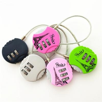 China Zinc Alloy 3 Dial Combination Luggage Travel Padlock Handbag Suitcase Number Lock For Bags for sale