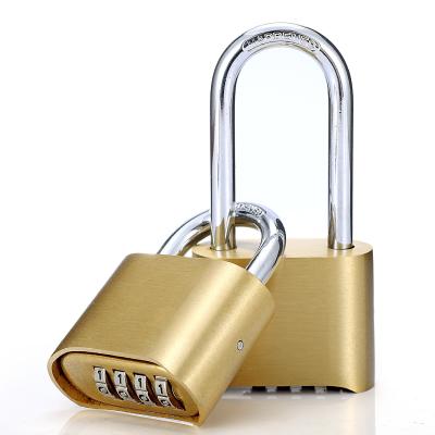 China Big Long External Heavy Brass Combination Padlock Shackle Bottom Door Code Open For Outdoor for sale