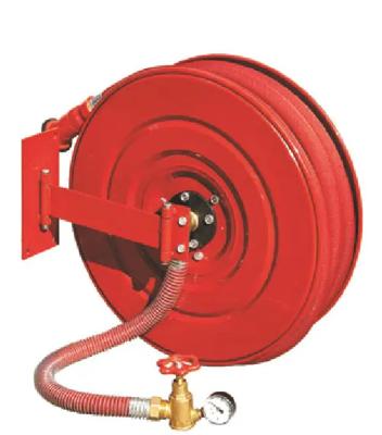 China Portable Fire Hose Reel 1.0Mpa Inlet Pressure Fire Hose Rack With Various Capacity for sale