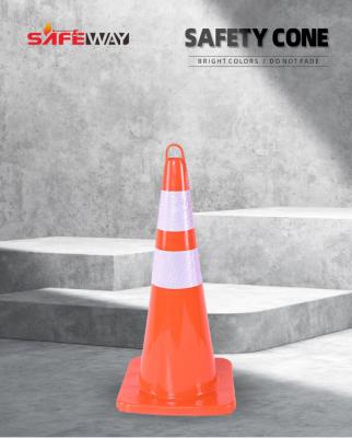 China 28inch PVC EVA Traffic Safety Cone With Lamp For Road Safety for sale