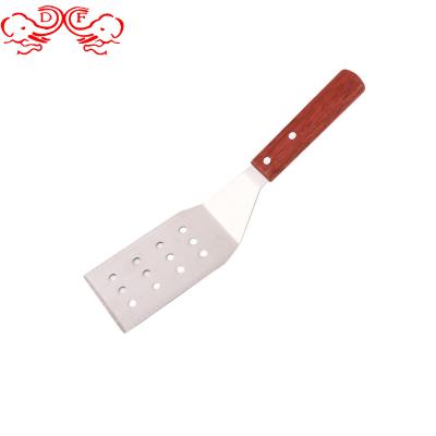 China Viable DF Chamber of Commerce Pizza Shovel with Wooden Handle Tool Pancake Spatula Flat Surface Grill Bakeware for Teppanyaki Grill for sale