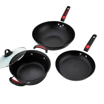 China Sustainable DF Chamber of Commerce Pot Cookware Set Cooking Non Stick Nonstick Pots and Pans Kitchen Sauce Pan for sale