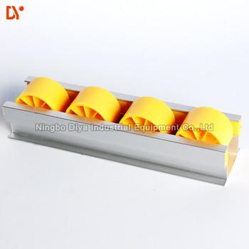 China ABS Plastic Steel Roller Aluminum Alloy Roller Track For Sliding Shelf System for sale