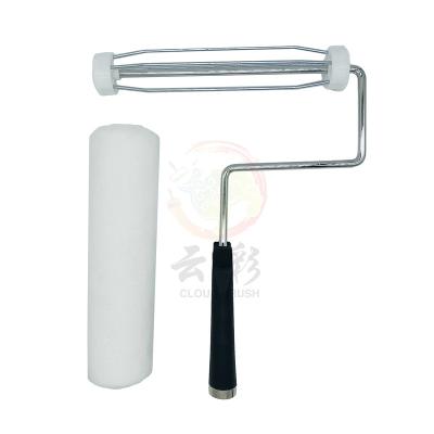 China euro style customized color 9 inch extension handle paint roller frame polyester roller cover white chrome plated paint roller brush for sale