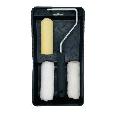 China Sponge 5 Pcs Set Mini Paint Roller Brush Set With Black Plastic Tray Maker DIY Grade for sale