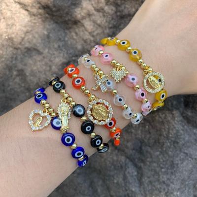 China New Arrivals Lead Free Nickel Free Fashion Jewelry Gold Plated Zircon Beaded Accessories Women Wicked Bracelets Bangles for sale