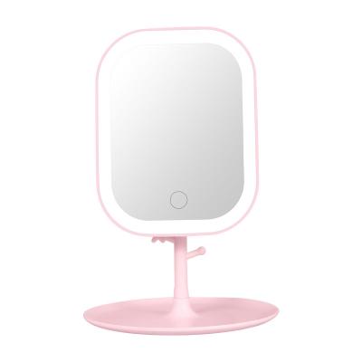 China Portable High Quality Custom Made Makeup Mirror Table Top Lighted Makeup Mirror Vanity Table Top Folding Led Mirror for sale