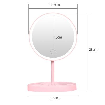 China Personalized Lights Mirror Device Small Rechargeable Cosmetic Circular Portable Makeup Led Mirror for sale