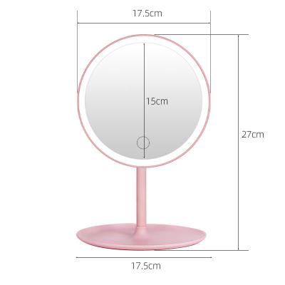 China Custom Vanity Makeup Mirror Wholesales Popular Table LED Intelligent Light Smart Touch Control Cosmetic Mirror Plastic Vanity Mirror for sale