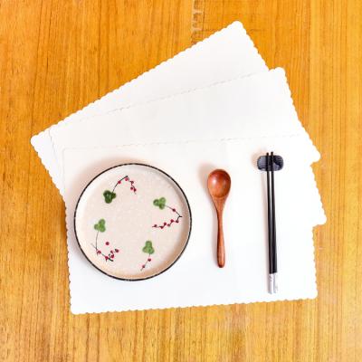 China Viable In Stock Quick Delivery Restaurant Use Disposable White Sublimation Custom Paper Place Mats for sale