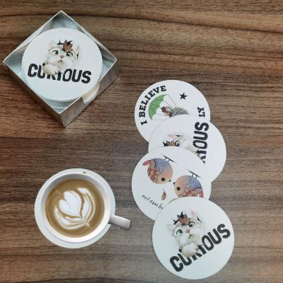 China Durable High Quality Blank Custom Color Print Cardboard Sublimation Lux Customize White Paper Coaster for sale