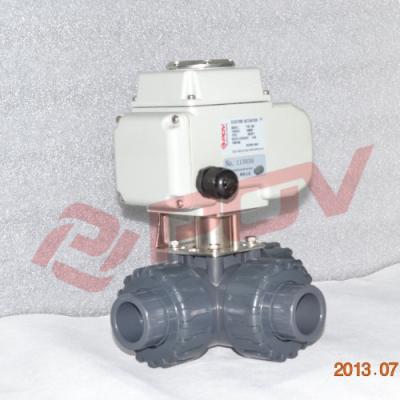 China Overall double l port upvc 220v electric water diverter union 3 valve for sale