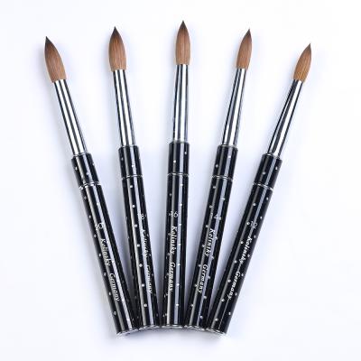 China 2021 Hot Popular NAIL Metal Handle Kolinsky Acrylic Nail Art Brush With Different Size for sale