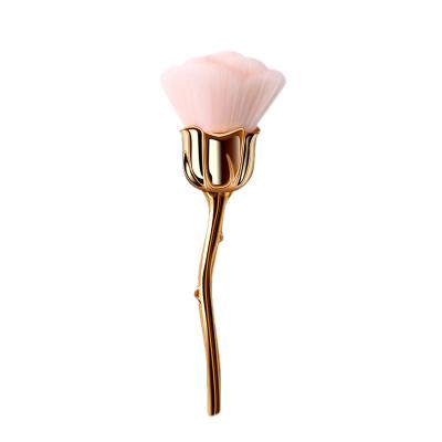 China NAIL JUM Dust Brush Pink Rose Brush Loose Powder Brush For Nail Cleaning for sale