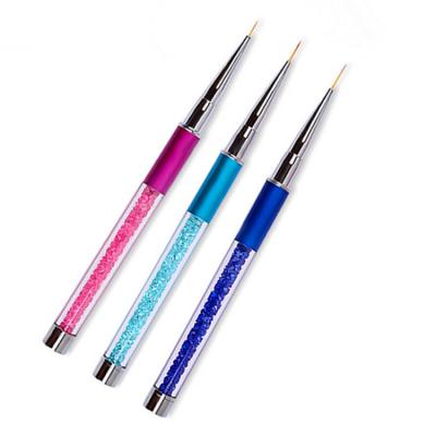 China 2021 Nail Polish Painting Art Design Brush Art Liner Brushes Nail Gel Nail Polish with Rhinestone Handle for sale