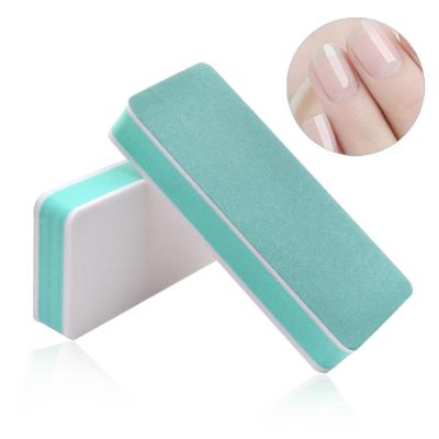 China Professional Salon Nail Buffer Green Sponge Nail Polish Buffer Double Sided Sanding Strips Nail Folder Manicure Tools for sale