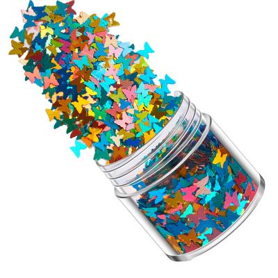 China Easy Apply Butterfly 3D Sequin Glitter Sparkle Glitter Nail Colorful Nail Sequin Acrylic Nail Art Decoration for sale