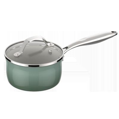 China ASD Aluminum Alloy 3 Layer Viable Milk Pot Small Cooking Pan Sauce Pan With Glass Lid for sale