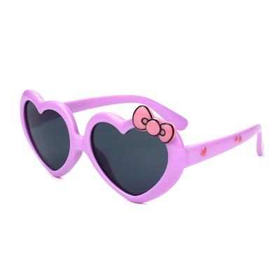 China Custom Heart Logo Heart Shape Baby Designer Kids Trendy Sunglasses Love Girl Glasses for sale