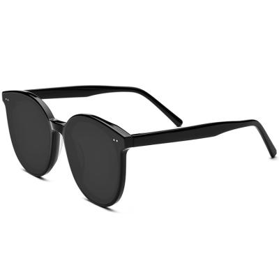 China Oversized Fashion Men Italian Polarized Round Beach Manufacturer Acetate Black Sun Glasses for sale