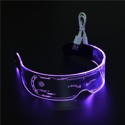 China 2022 LED glass fashion the new lead glasses charging creative technology party light futuristic luminous glasses for sale